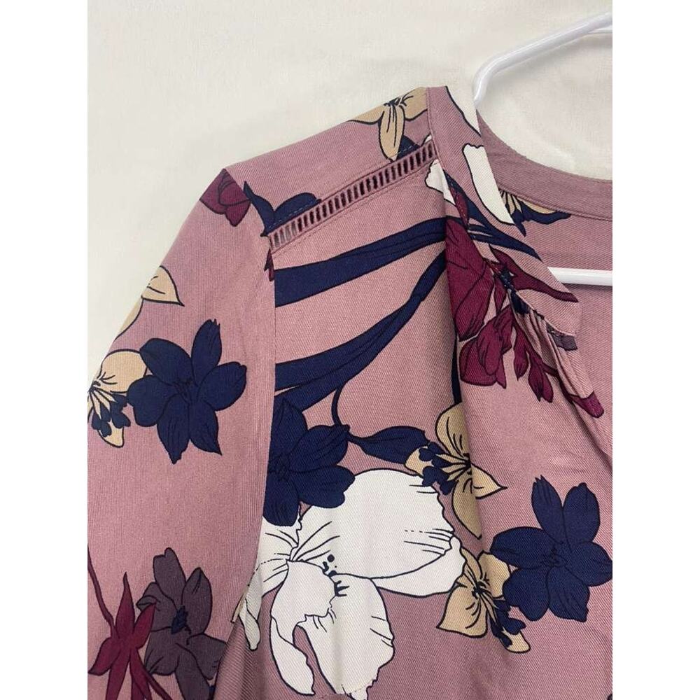 Liz Claiborne Long-sleeve floral Tier midi A-line Peasant cottage dress Sz S - Picture 6 of 10